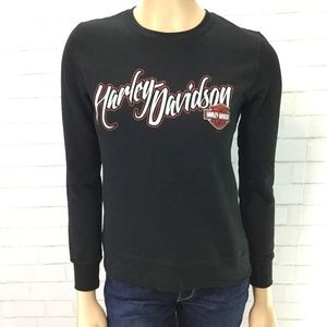Harley Davidson XS Black w/ Glitter Sweatshirt EUC